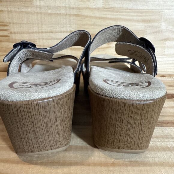 Dansko Sophie Women's Black Leather Block Heel Sandals Size 37 EUR / 6 US - Picture 6 of 8